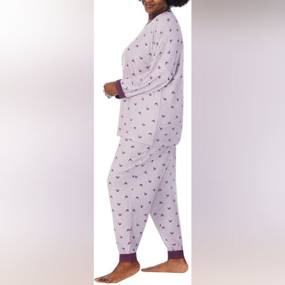 Disney Minnie Mouse Print Pajama Set Discontinued Plus 3X 24-26 Purple NEW - Picture 2 of 4